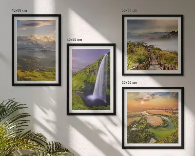 Wanddeko-Set mit Motiven von Bergen, Flüssen und Wasserfällen
