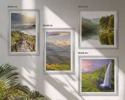 Wanddeko-Set mit Berglandschaften und Wasserfall