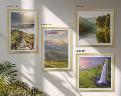 Wanddeko-Set mit Berglandschaften und Wasserfall
