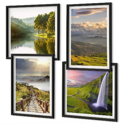 Wanddeko-Set mit Berglandschaften und Wasserfall
