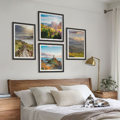 Polyptychon mit rahmen Bergblumen Himmelsweg