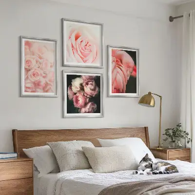 Wanddeko-Set mit pastellrosafarbenen Flamingos