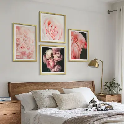 Wanddeko-Set mit pastellrosafarbenen Flamingos
