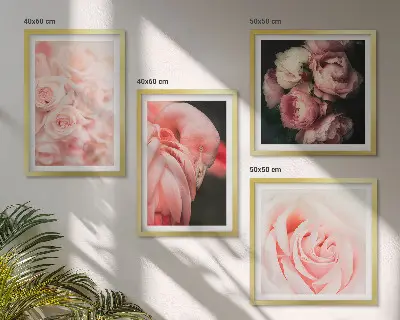 Wanddeko-Set mit pastellrosafarbenen Flamingos