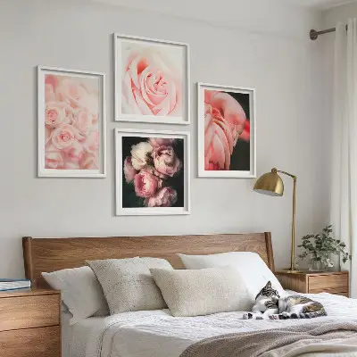 Wanddeko-Set mit pastellrosafarbenen Flamingos
