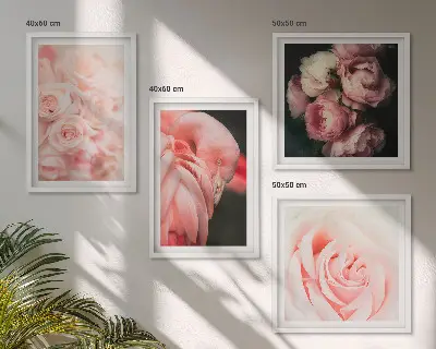 Wanddeko-Set mit pastellrosafarbenen Flamingos
