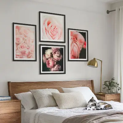 Wanddeko-Set mit pastellrosafarbenen Flamingos