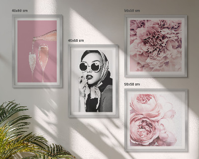 Wanddeko-set Blumen, Pfingstrosen, Rosen, Eleganz