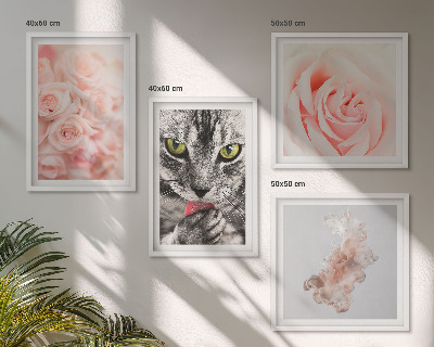Wanddeko-set Abstrakte Darstellung von grauen Katzenrosen