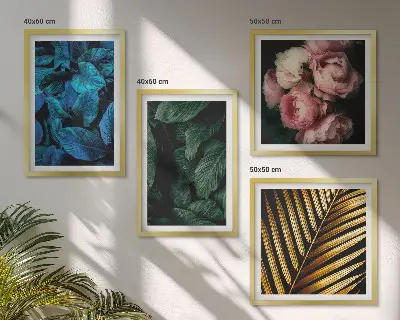 Wanddeko-Set mit Blättern und Blüten in verschiedenen Farben
