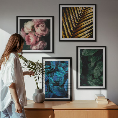 Wanddeko-set Blätter und Blüten in verschiedenen Farben