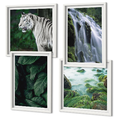 Polyptychon mit rahmen Blätter des Weißen Tigerwasserfalls