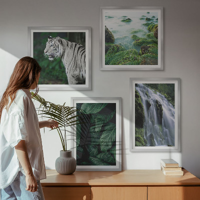 Polyptychon mit rahmen Blätter des Weißen Tigerwasserfalls