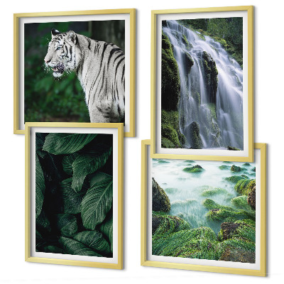 Polyptychon mit rahmen Blätter des Weißen Tigerwasserfalls