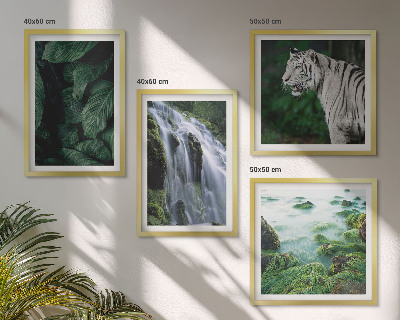 Polyptychon mit rahmen Blätter des Weißen Tigerwasserfalls