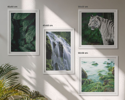 Polyptychon mit rahmen Blätter des Weißen Tigerwasserfalls