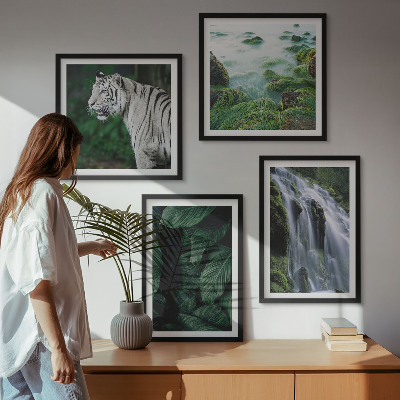 Polyptychon mit rahmen Blätter des Weißen Tigerwasserfalls