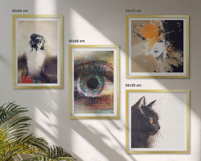 Wanddeko-set Porträt einer Frau, Auge, Farben, Emotionen