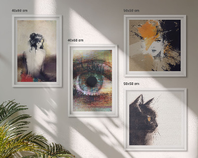 Wanddeko-set Porträt einer Frau, Auge, Farben, Emotionen