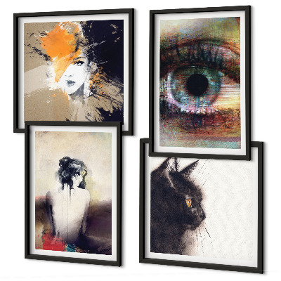 Wanddeko-set Porträt einer Frau, Auge, Farben, Emotionen