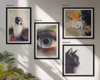Wanddeko-set Porträt einer Frau, Auge, Farben, Emotionen