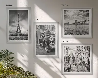 Wanddeko-Set mit Motiven von Stadtansichten, Brücken, Eiffelturm und Auto