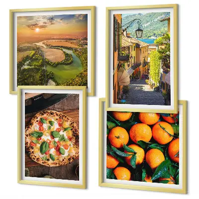 Wanddeko-Set italienische Flüsse, Hügel und Straße
