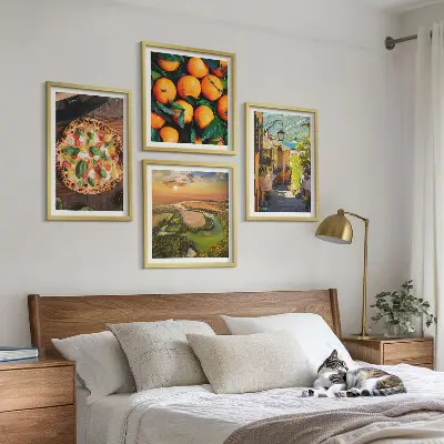 Wanddeko-Set italienische Flüsse, Hügel und Straße