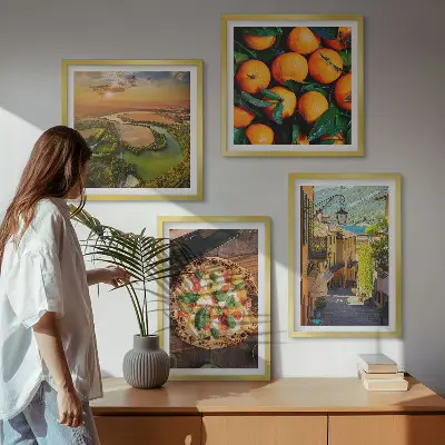 Wanddeko-Set italienische Flüsse, Hügel und Straße