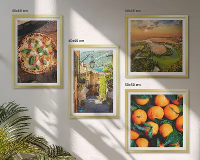 Wanddeko-Set italienische Flüsse, Hügel und Straße