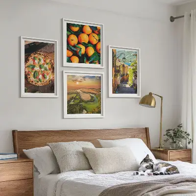 Wanddeko-Set italienische Flüsse, Hügel und Straße