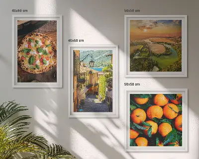 Wanddeko-Set italienische Flüsse, Hügel und Straße