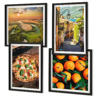 Wanddeko-Set italienische Flüsse, Hügel und Straße