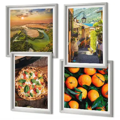 Wanddeko-Set italienische Flüsse, Hügel und Straße