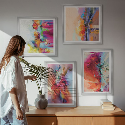 Polyptychon mit rahmen Farbenfrohe Abstraktionen der Form