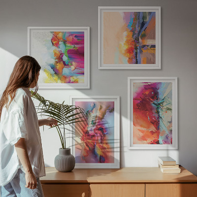 Polyptychon mit rahmen Farbenfrohe Abstraktionen der Form
