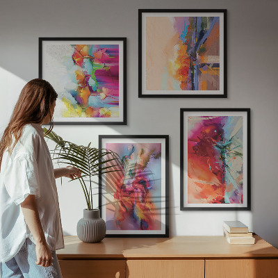 Polyptychon mit rahmen Farbenfrohe Abstraktionen der Form