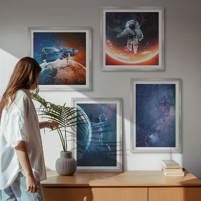 Wanddeko-set Weltraum-Astronauten-Sterne