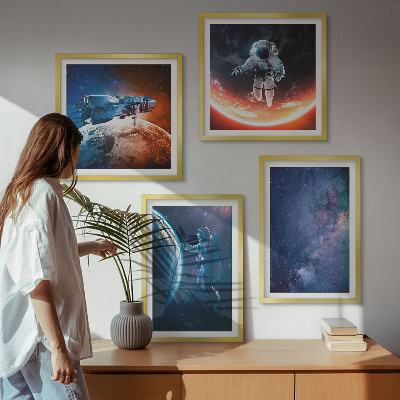 Wanddeko-set Weltraum-Astronauten-Sterne