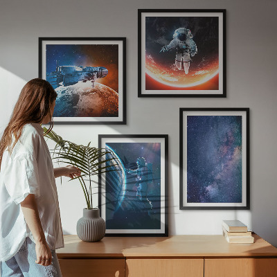 Wanddeko-set Weltraum-Astronauten-Sterne
