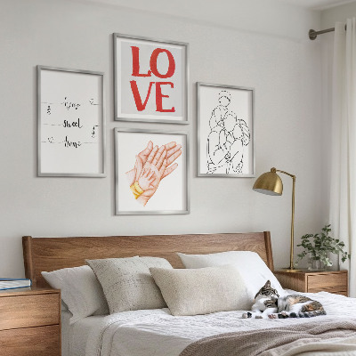Polyptychon mit rahmen Familienillustrationen Hausschilder
