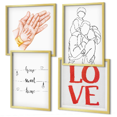Polyptychon mit rahmen Familienillustrationen Hausschilder