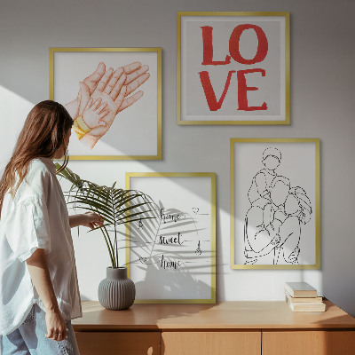 Polyptychon mit rahmen Familienillustrationen Hausschilder