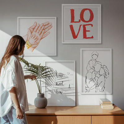 Polyptychon mit rahmen Familienillustrationen Hausschilder