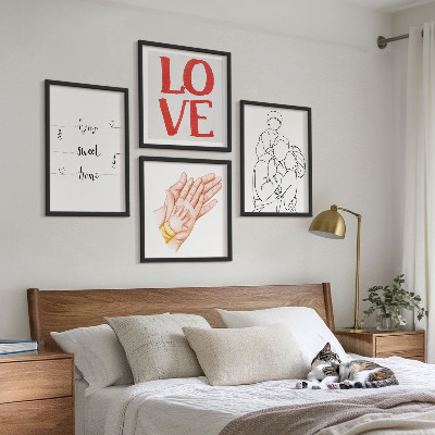 Polyptychon mit rahmen Familienillustrationen Hausschilder