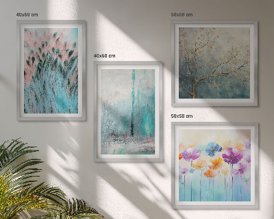 Polyptychon mit rahmen Hintergrundmuster mit Pastellblumen