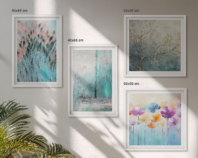 Polyptychon mit rahmen Hintergrundmuster mit Pastellblumen