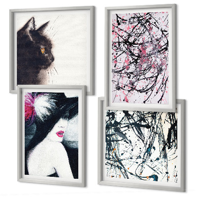 Wanddeko-set Abstrakte Katzenmalereien