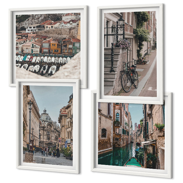 Wanddeko-set Die charmanten Straßen der Hafenstädte