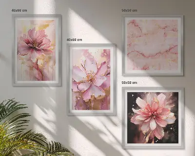 Wanddeko-Set mit Blumenarrangements aus weißen Rosen